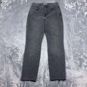 Good American Good Classic Raw Hem Jeans Womens Size  6/28 Black Stretch